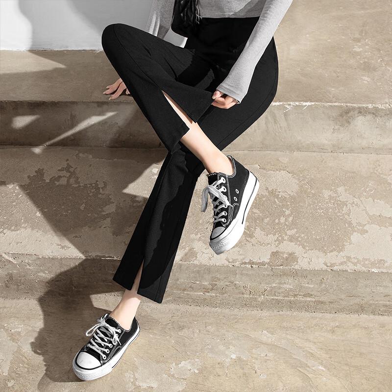 Siboosher Women's High-Waist Slit Flared Cropped Pants