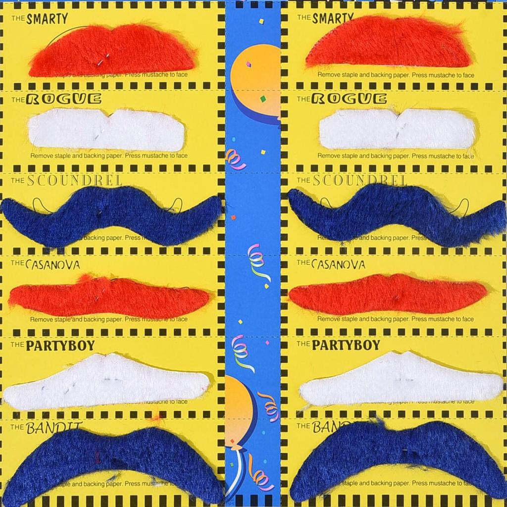 Bunte Selbstklebende Falsche Bart für Festivals - Mehrere Stile Verfügbar