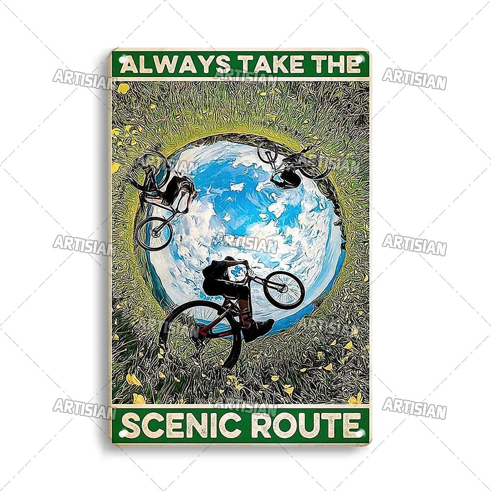 Artisian Cycling Metal Sign Bicycle Tin Plate Bike Decorative Plaque Sport Wall Decor Garage Bar Pub Club Hotel Cafe Kitchen