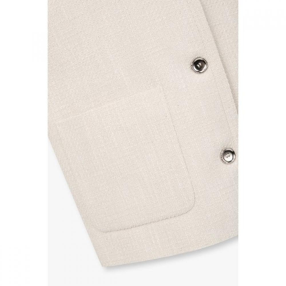 Studio Tomboy Big Pocket Round Neck Tweed Jacket 9176112972
