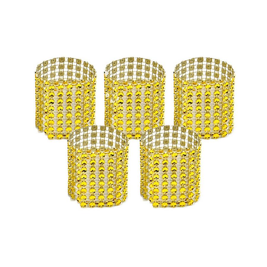 10Pcs Rhinestone Hollow Out Napkin Rings, Napkin Holders for Wedding, Holiday Party, Hotel & Catering Events