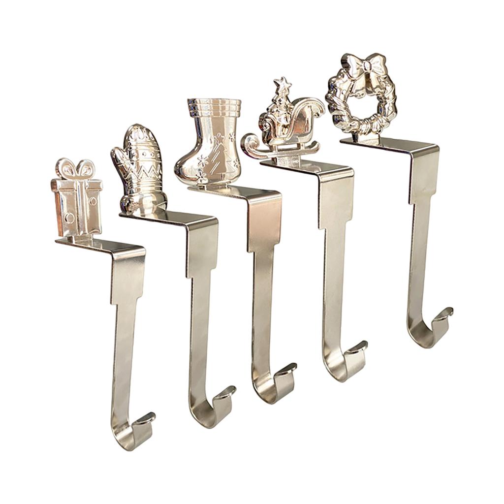 5 PCS Fireplace Hook Christmas Decoration, Christmas Hook, Christmas Atmosphere Home Decoration