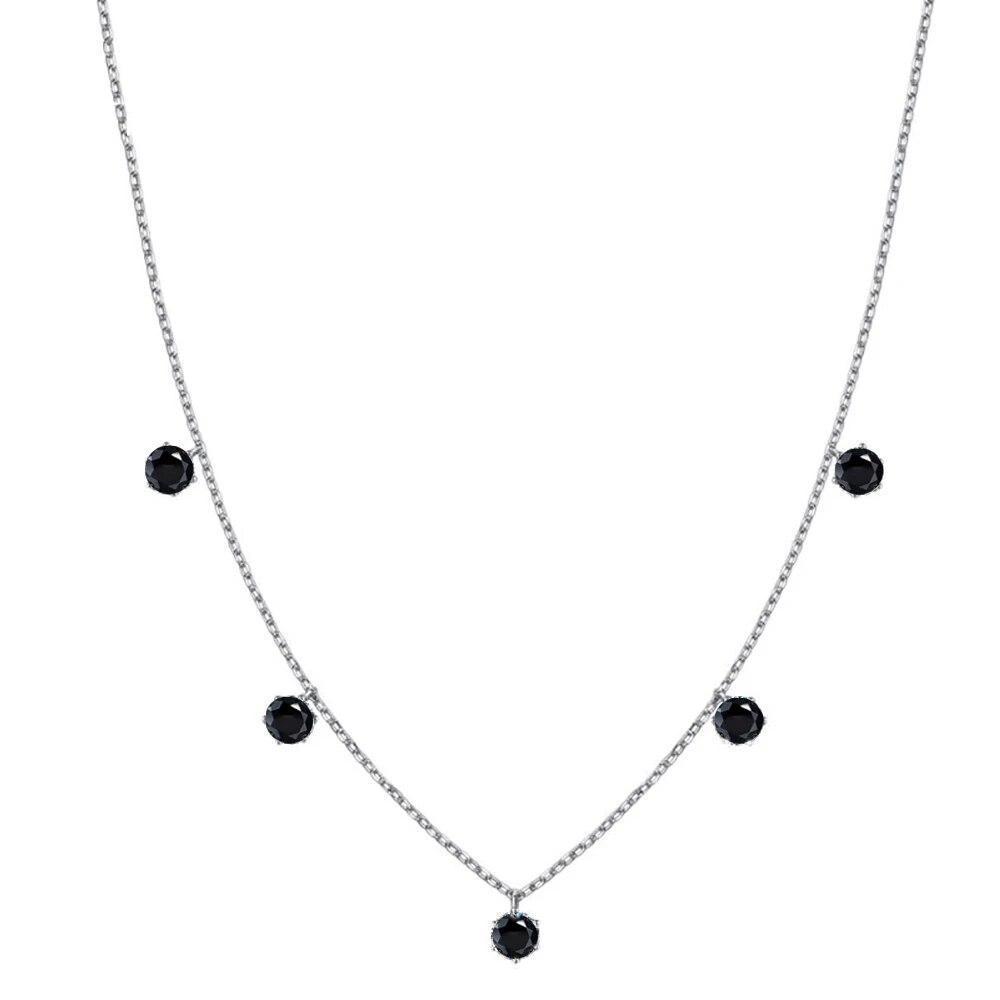 Skutečná barva D 5 kamenů 5 mm Plný Moissanit Náhrdelník pro ženy S925 Sterling Silver Talíř Pt950 Jemné šperky