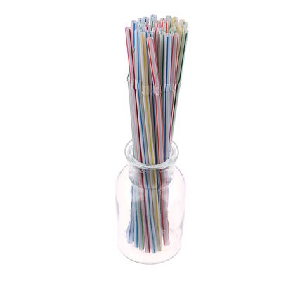 100Pcs/Set Curved Plastic Drinking Straw Cocktail Lounge Wedding Birthday Party