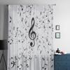 Musik Schwarz Weiß Tüll Transparent Fenstervorhänge Für Wohnzimmer Das Schlafzimmer Modern Chiffon Voile Organza Vorhänge Dekor Vorhänge