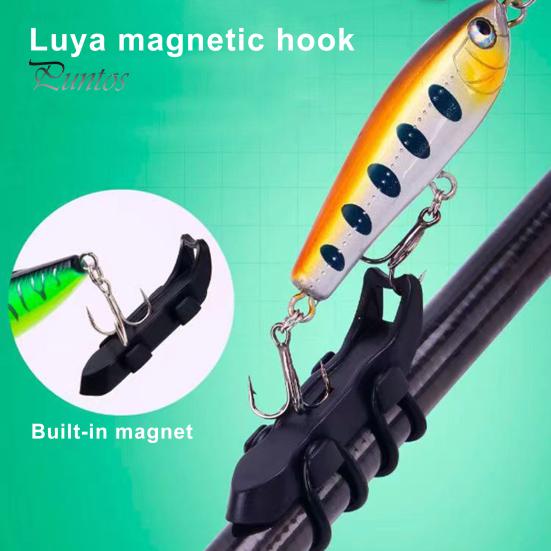1/2/4Pcs Magnetic Fishing Lure Hook Holder with Rubber Rings Bait Hook without Hole Holder Automatic Fishook Keeper Outdoor Fishing Accessories