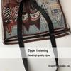 European & American Style Printed Canvas Bag: Large-Capacity Handbag, Cute Korean Shoulder Bag, Perfect for Moms & Students