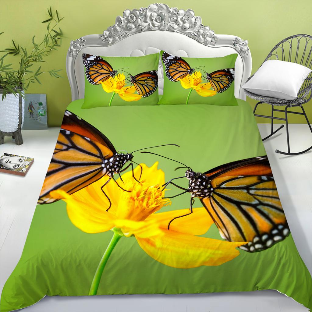 Set de lenjerie de pat pentru acasă, cu imprimare digitală 3D, husă de pilotă, față de pernă, set de lenjerie de pat, dimensiune completă, pentru pat simplu/dublu, pentru decorarea casei