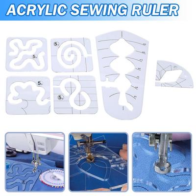 6pcs Free Motion Quilting Template Set Acrylic Rulers DIY Quilting On Sewing Machine