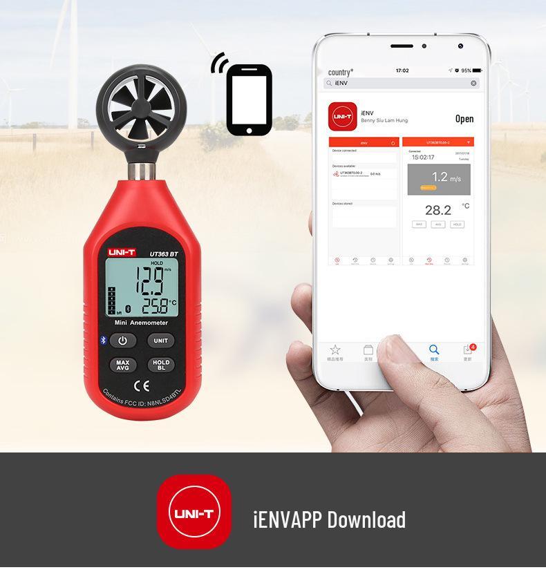 UNI-T UT363/UT363BT Digital Anemometer: Wind Speed Meter & Measurement Instrument