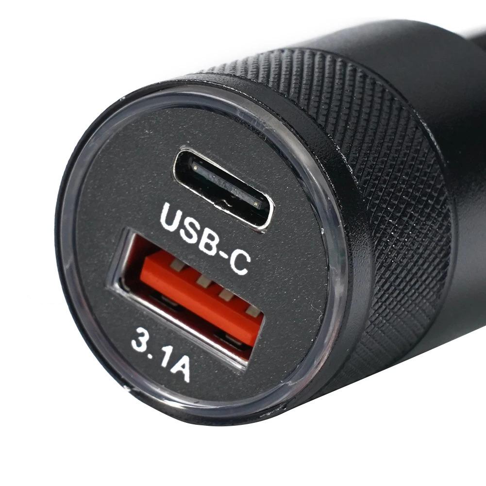 1pc 66W USB Car Charger Quick Charge 3.0 USB Type C Fast Charging Phone Adapter For Iphone Laptops Tablets