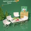 Five-Piece Portable Moon Chair and Folding Table Set for Camping