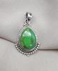 Green Copper Turquoise Pendant: Sterling Silver Boho Necklace