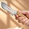 Cortador de Verduras 3 en 1 de Acero Inoxidable Mango Ergonómico Rebanador de Cebolleta Picadora de Hierbas para Picnic Cocina al Aire Libre