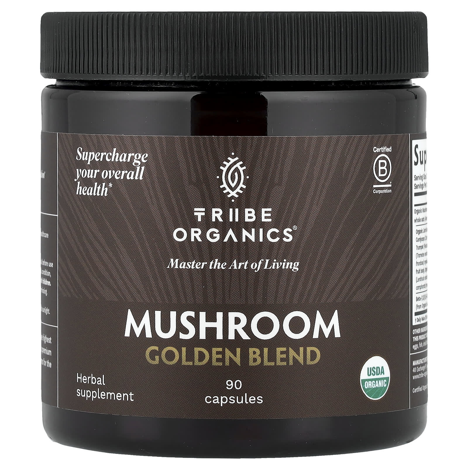 

Tribe Organics, Golden Mushroom Blend, 90 Capsules