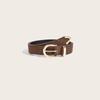 Color Solid Retro Simple Designer Pu Leather Belt Alloy Buckle Commuter Style