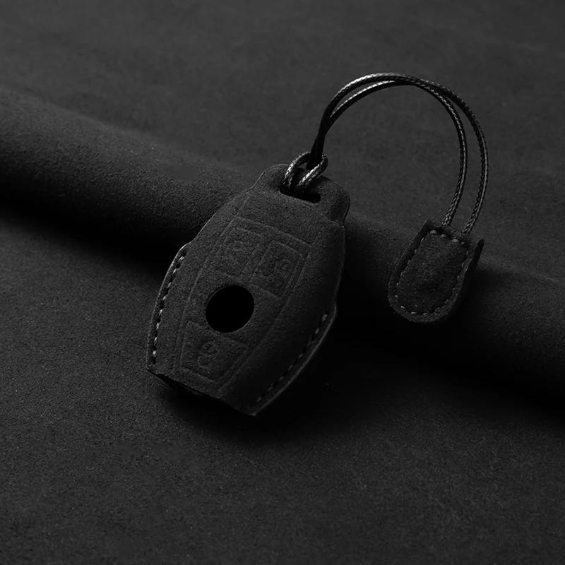 Leather 2 3 Buttons Car Key Case Cover Fob For Mercedes Benz A B C E Class GLS GLA GLK GLC CLS CLA W204 W205 W212 W463 W176
