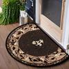 Floral Mosaic Doormat - Vintage Semi-Circular Rubber Backing, Indoor/Outdoor Rug, Durable Comfortable Floor Mat for Home Decor