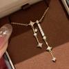Luxury Sparkling Star Necklace with Fringe Pendant Full of Diamonds Elegant and Stylish Womens Collarbone Chain