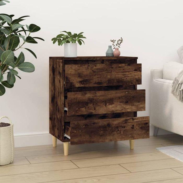 823045 vidaXL Buffet Chêne fumé 60x35x70 cm Bois d'ingénierie