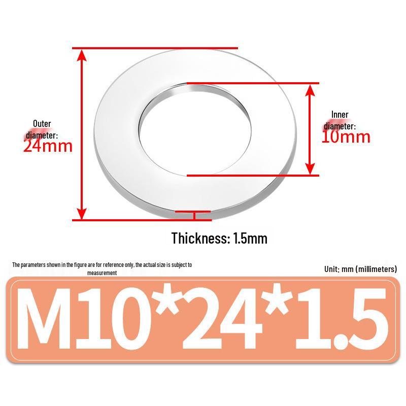 Jin Juntai Thick & Thin Stainless Steel Flat Washer, Round M10-M36