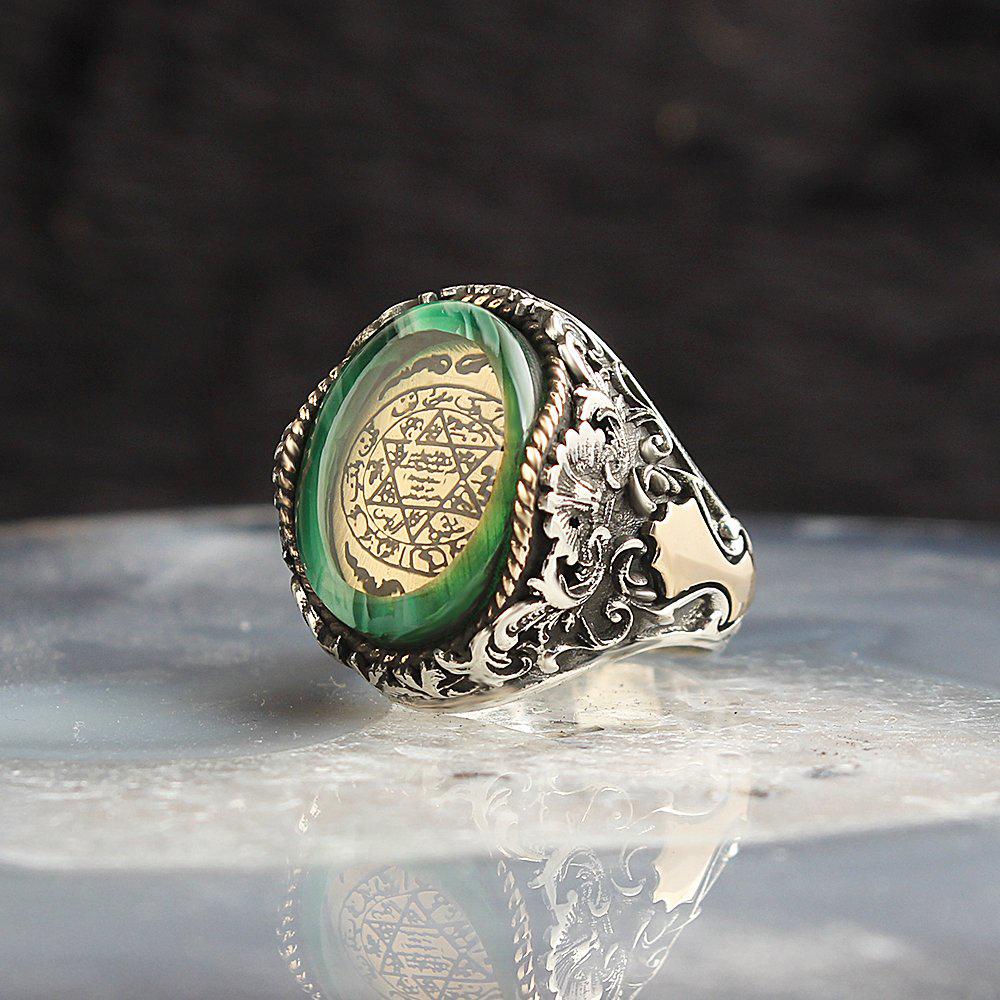 

Мюр-ю Сулейман Кехрибар Ташли 925 Аяр Гюмюш Эркек Юзюк 7