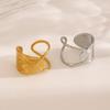 Retro Irregular Geometric Open Ring Stainless Steel Gold Color Hip Hop Finger Rings Minimalist Jewelry Gift