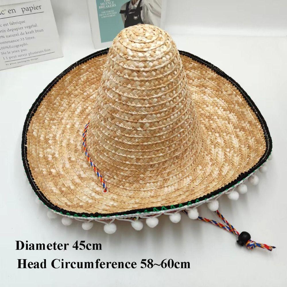 Unisex Mexican Beach Hat Sunscreen 58~60cm Sunscreen Hat Children's Performance Flavors Halloween Hat Men Women Outdoor