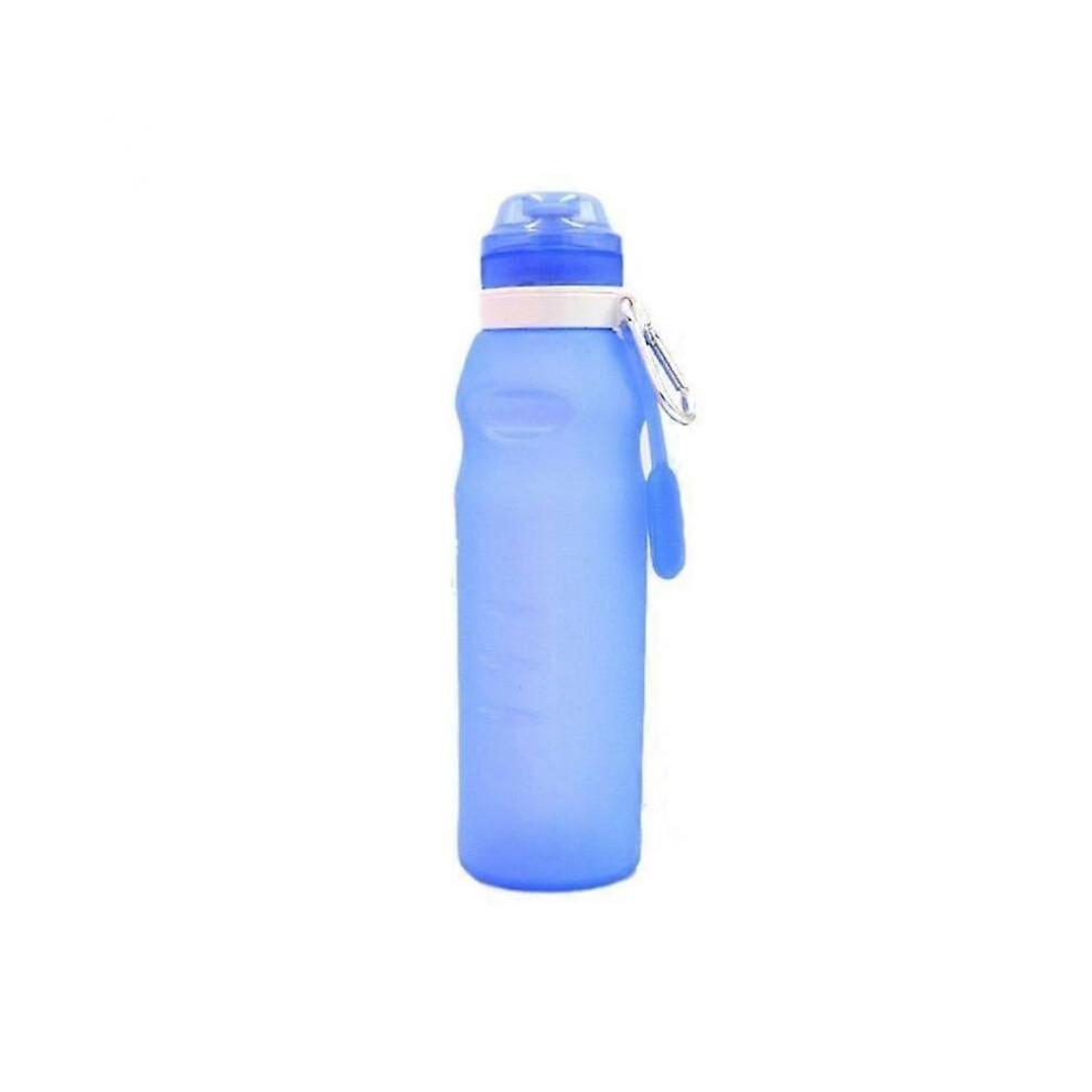 600ml Collapsible Folding Drink Water Bottle Kettle Cup Silicone Travel Outdoor Sports Bicycle Cycling AccessoriesBlue HG