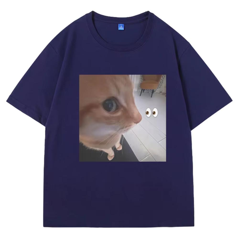 Silly Cat Meme TShirt Funny Graphic Tee for Cat Lovers Cute Humor Gift Clothes Fashion Hip Hop Oversized New Tshirts Men Women