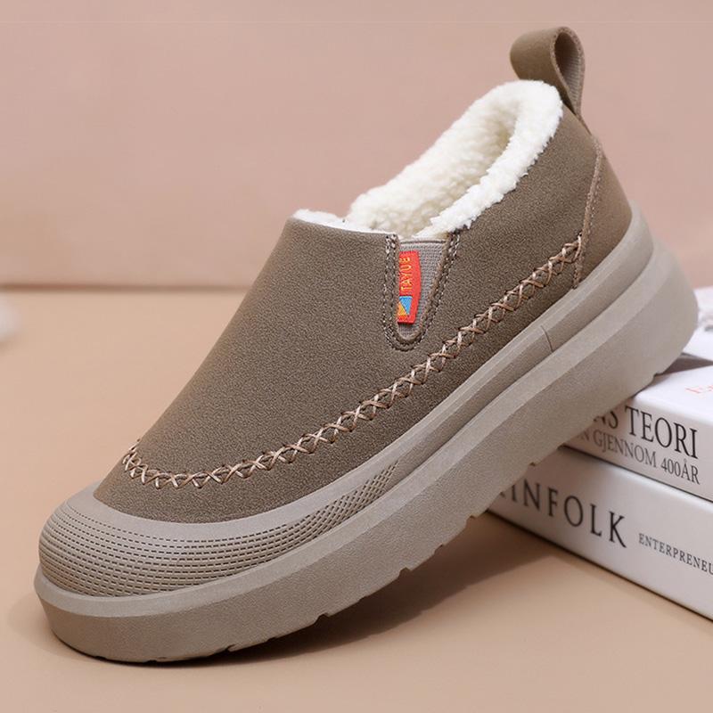 Boots Slip On Winter Shoes For Woman Fur Boots Winter Footweat Women Flat Heels Fur Shoes Warm Ankle Boots Black Botas Mujer