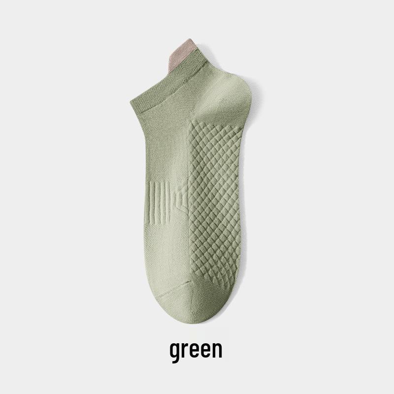 Men's Summer Breathable Cotton Socks - Solid Color, Antibacterial, Odor-Resistant, Thin Casual Sports Boat Socks