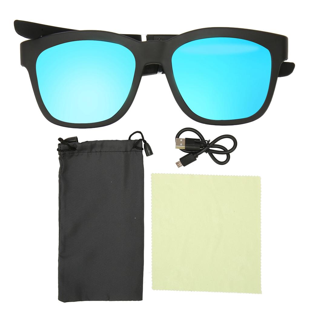 Smart Bluetooth Glasses Bone Conduction Noise Reduction Bluetooth 5.0 Wireless Sunglasses for Vacation Beach Driving