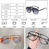 New Retro Men Pilot Sunglasses Fashion Square Double Bridges Oversized Frame Shades Uv400 Women Trending Sun Glasses