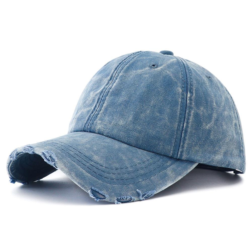 Snapback Adjustable Jean Distresseded Vintage Distressed Color Plain Solid Black Women Cap Baseball Denim Washed New Brand Latest Fresh Hats For Men