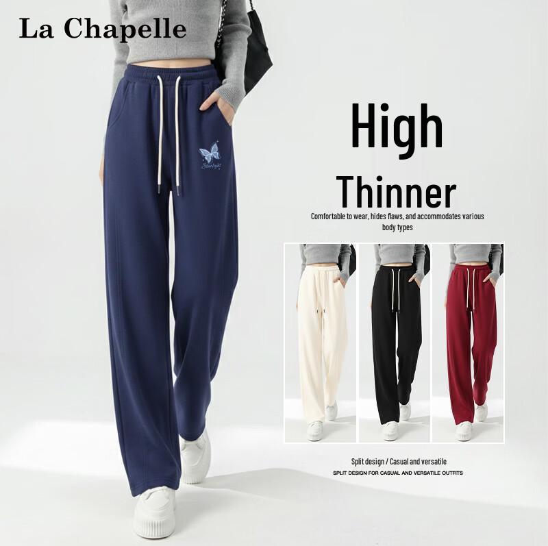 La Chapelle Women s High-Waist Straight-Leg Casual Pants M
