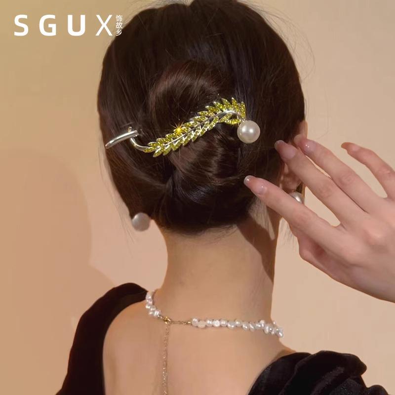 2025 Luxury Wheat Ear Hair Clip for Women: Small Volume Shark Hairpin