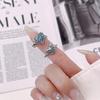 Sea Blue Love Dripping Oil Irregular Folds Personalized Ring Niche Design Cold Wind Couple Open Ring Gift