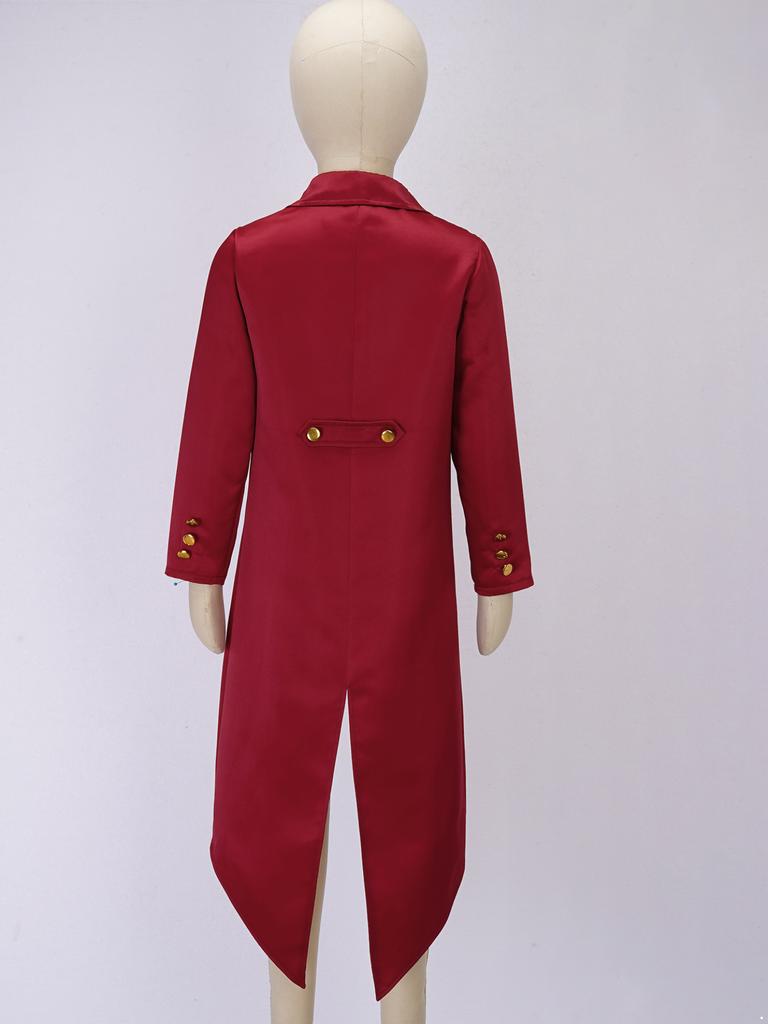 Costume Steampunk médiéval pour enfants garçons et filles, manteau d'Halloween, veste victorienne, faux manteau deux pièces