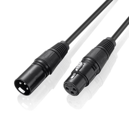 Black, 1m, XLR Microphone Cable, Canon Cable, Microphone Extension, Male to Female, XLR Balanced Connection, for Professional Recording, Compatible wi