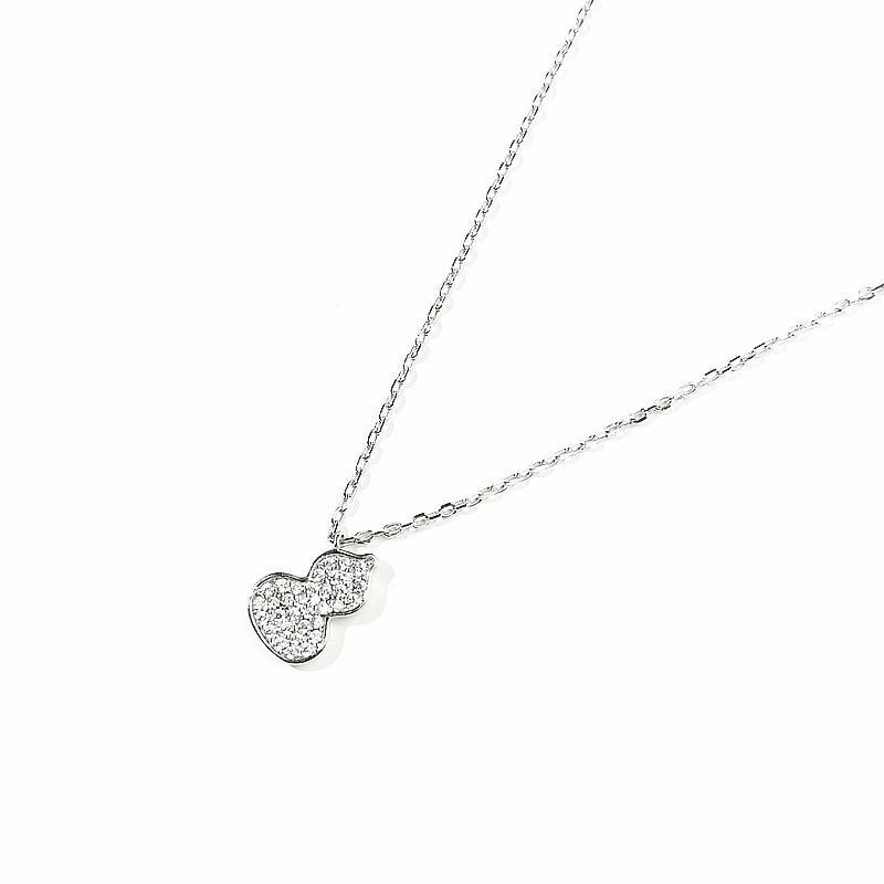 Elegant Zircon Gourd Necklace for Women - Dazzling Clavicle Chain with Micro-Set Diamonds