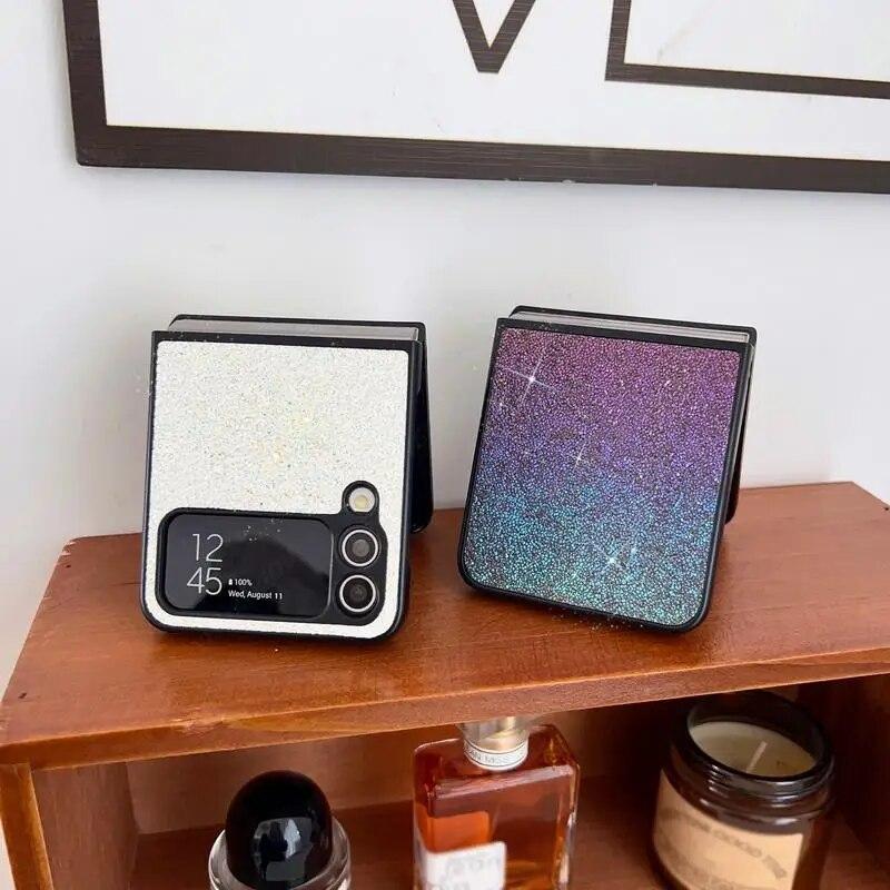 Husă cu sclipici gradient pentru Samsung Galaxy Z Flip5 Flip4 Flip3 Husă de lux rezistentă la șocuri pentru Galaxy Z Flip 5 Shell Coque
