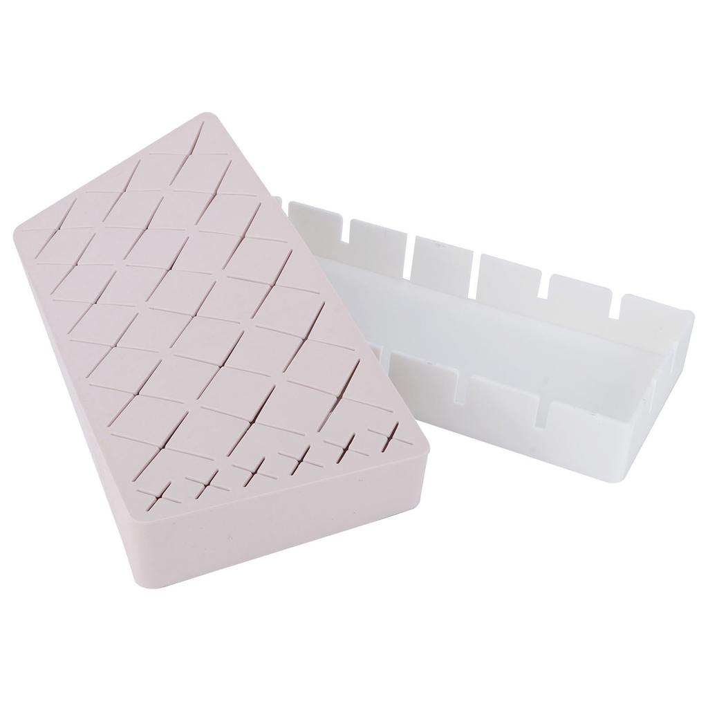 24 Slots Silicone Lipstick Organizer Makeup Cosmetics Holder Storage Box Display StandPink
