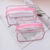 PVC Large Capacity Transparent Waterproof Makeup and Toiletry Bag with Zipper, Customizable Logo