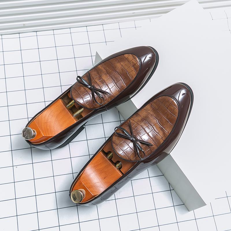 

Модная кожаная обувь для мужчин из натуральной кожи большого размера высокого качества дизайнерская формальная обувь повседневная обувь модные деловые оксфорды 38 коричневый