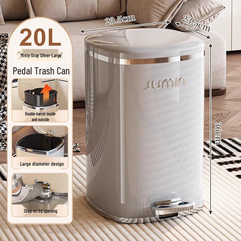 Elegancki Kosz na Śmieci z Pedalem i Pokrywką do Domu - Duży Plastikowy Pojemnik do Kuchni, Salonu, Sypialni i Łazienki
