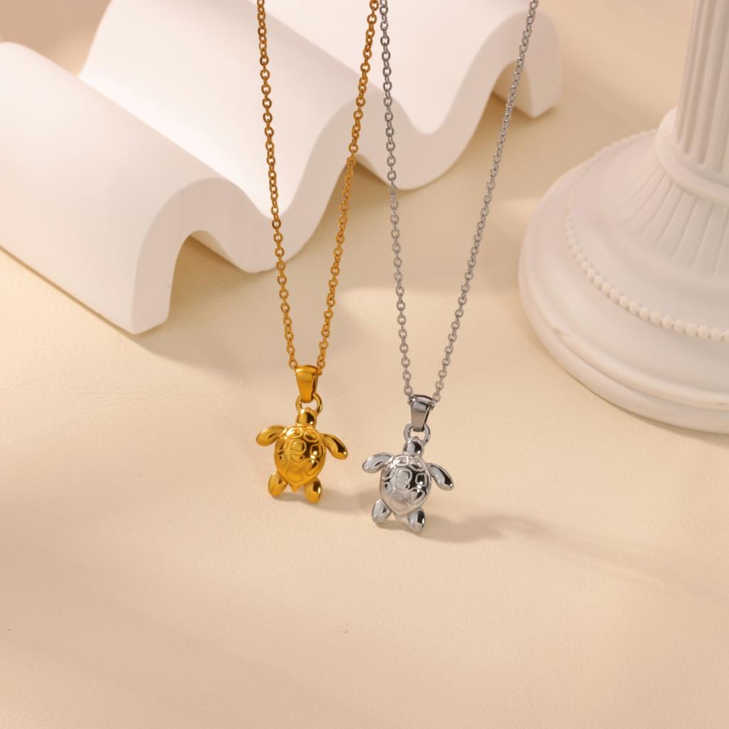 Punk Turtle Necklace Necklaces For Women Stainless Steel Turtle Pendant Necklace Party Wedding Christmas Animal Jewelry Gift