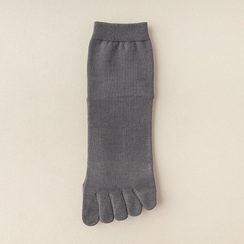 Damen Fünf-Zehen Plantar-Akupunkturpunkt Wadenlange Baumwollsocken - Antibakteriell, Desodorierend und Massage für Paare