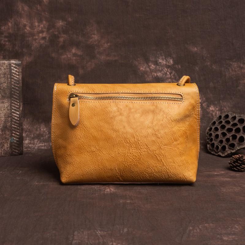 Johnature Vintage Genuine Leather Women's Small Bag Leisure Natural Soft Cowhide Solid Color Shoulder & Crossbody Bags