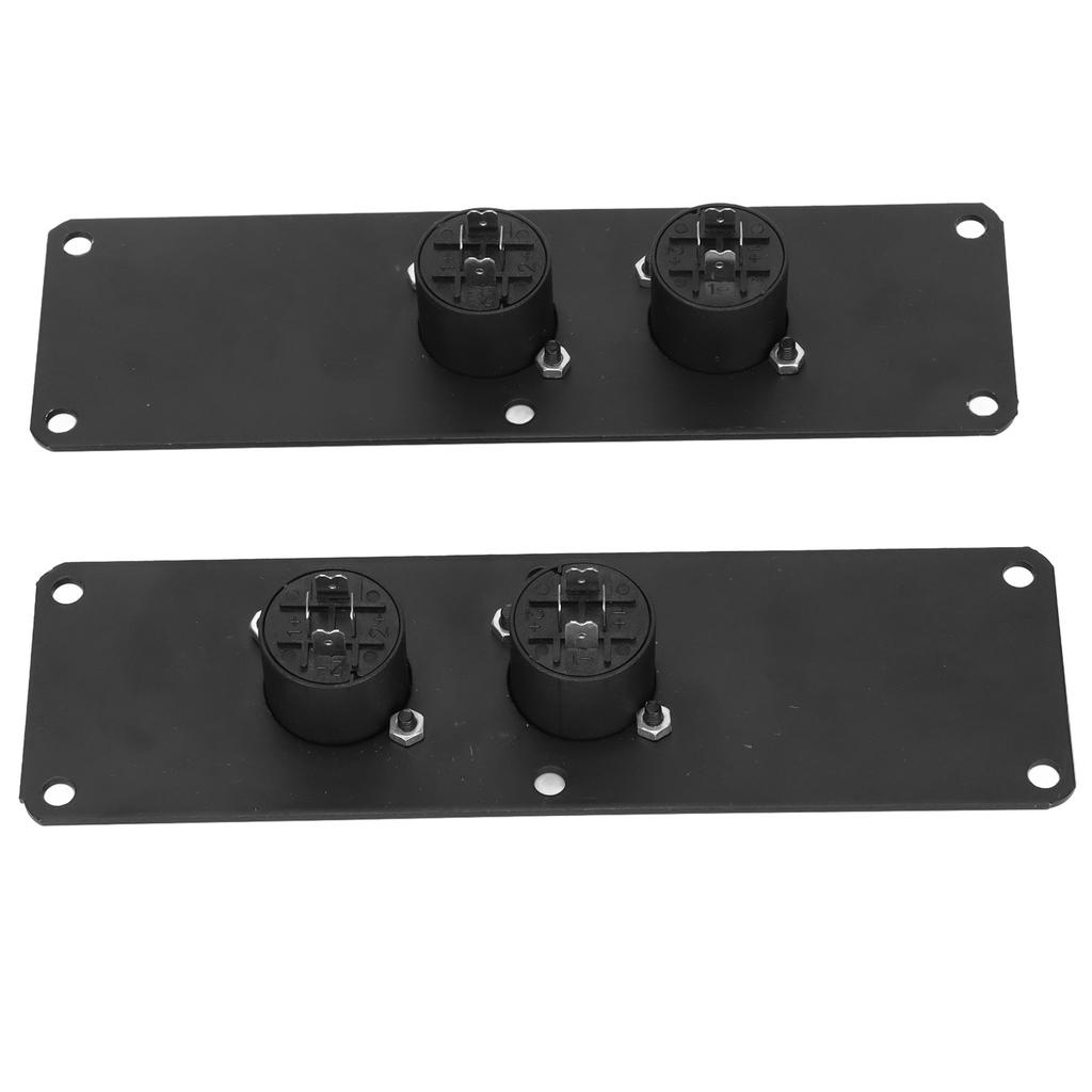 Metal Speaker Jack Plate Speaker Dual Jack Plate with 2 Cannon Connectors for 6in‑18in Speaker